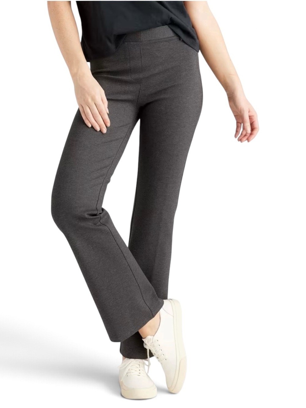Quince Ultra-Stretch Ponte Bootcut Pants Medium Charcoal Gray Office Classic NWT